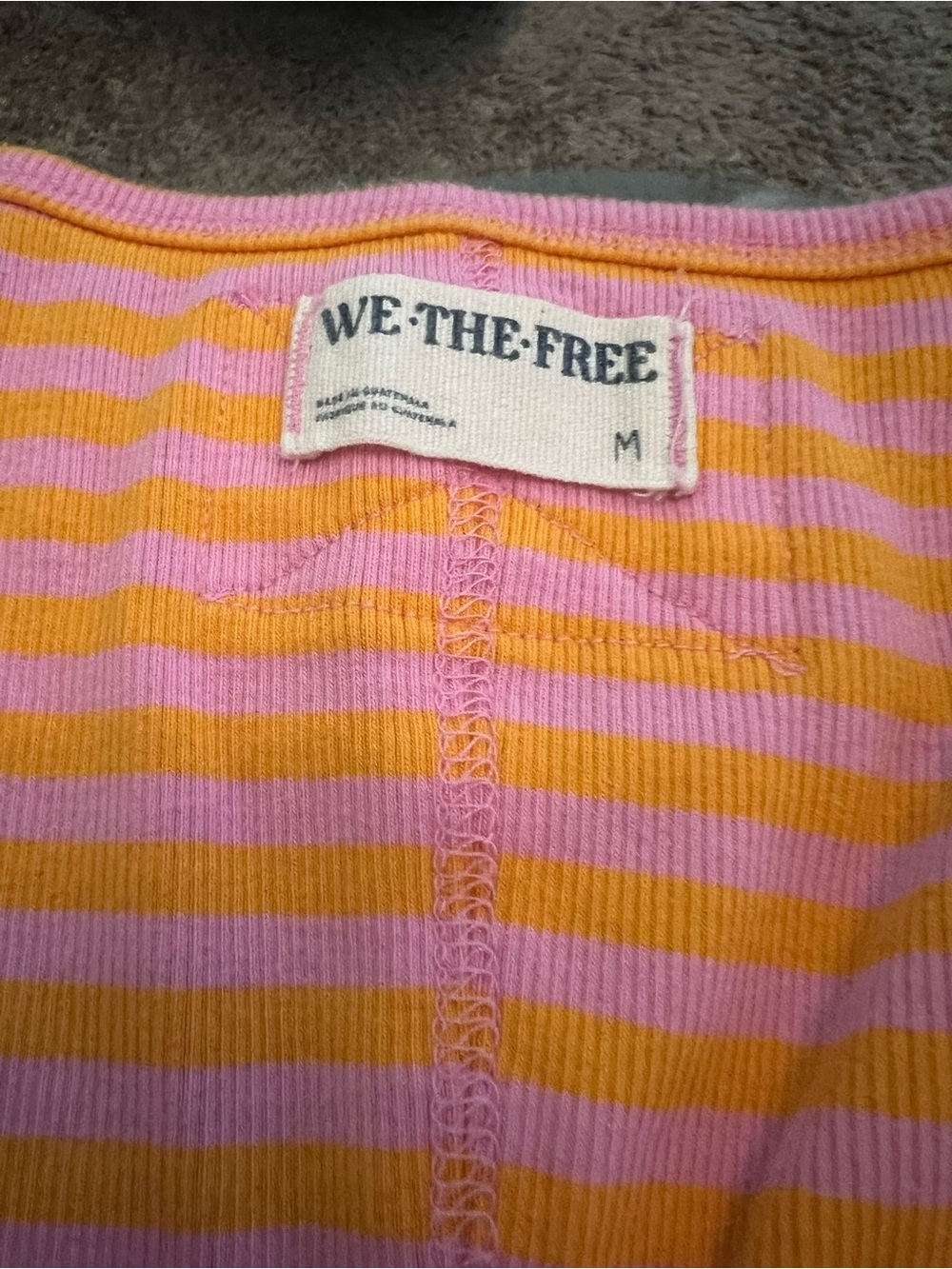 We The Free Pink and Orange Striped tank M